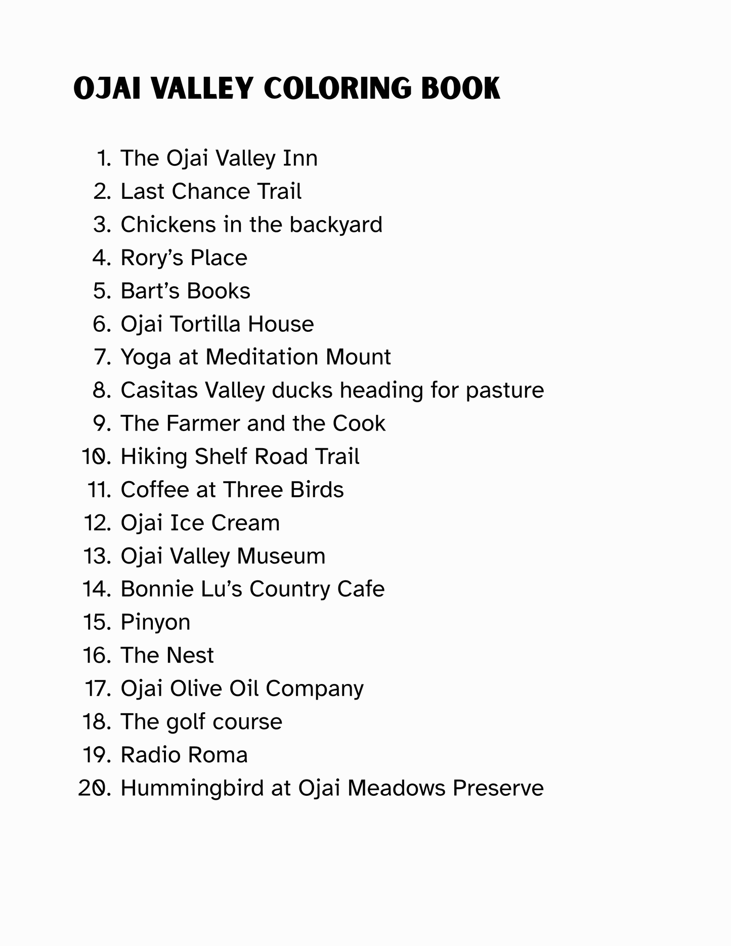 Ojai Valley Coloring Book