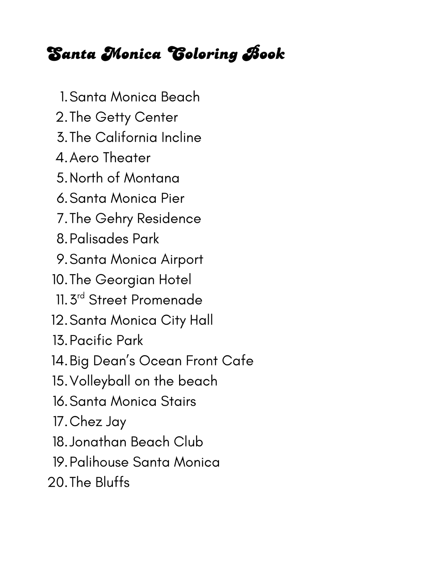 Santa Monica Coloring Book