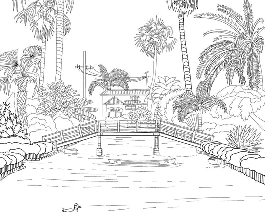 Venice Canals: Coloring a Hidden Oasis in Los Angeles