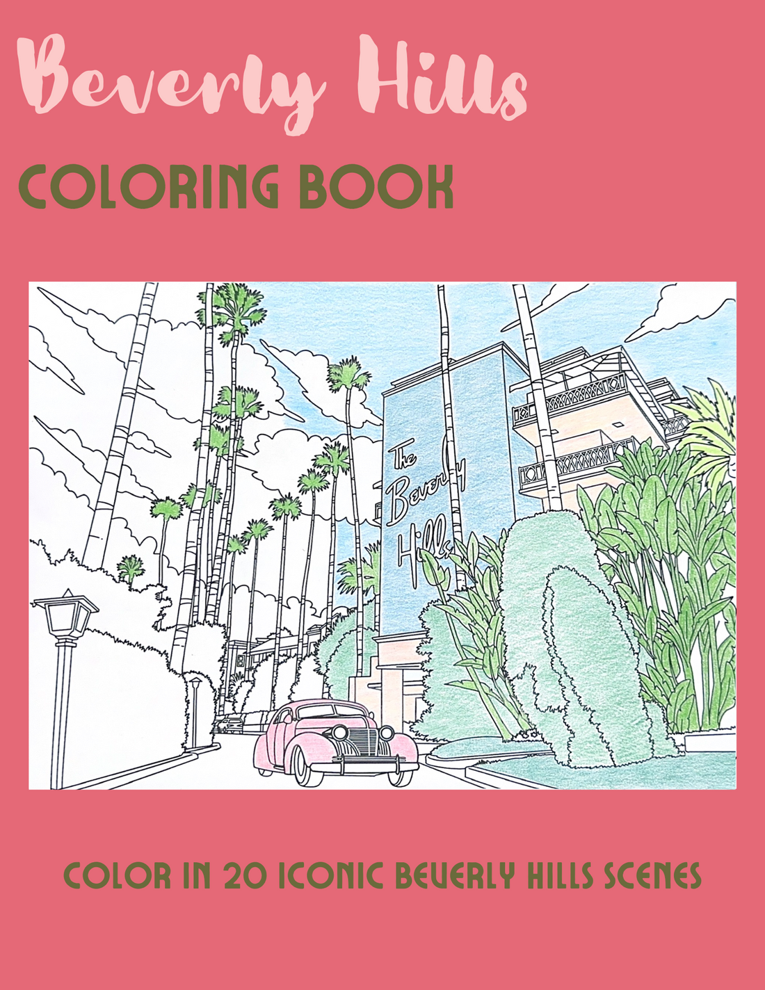 The Beverly Hills Hotel: A Glamorous LA Coloring Page for Dreamers