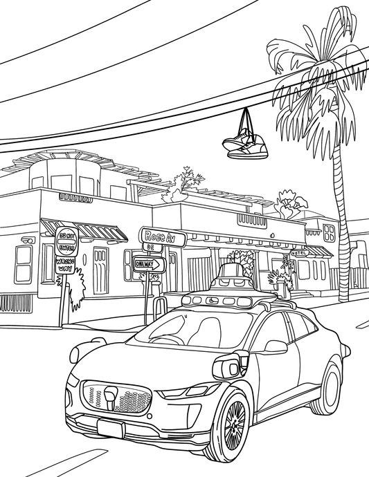 Gjelina Hotel + Rose Ave: A Venice Beach Coloring Page with Local Flavor - Local Color Shop