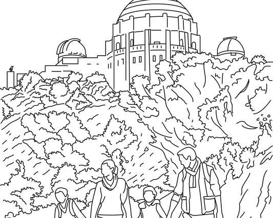 Griffith Observatory, Los Feliz Coloring Book: A Starry LA Adventure You Can Bring Home - Local Color Shop