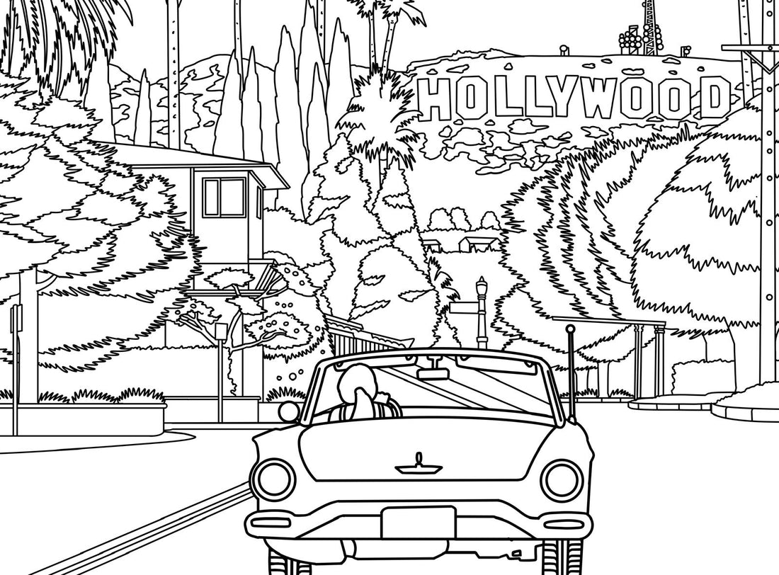 Hollywood Sign Drive: A Classic LA Moment You Can Color - Local Color Shop