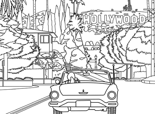 Hollywood Sign Drive: A Classic LA Moment You Can Color - Local Color Shop