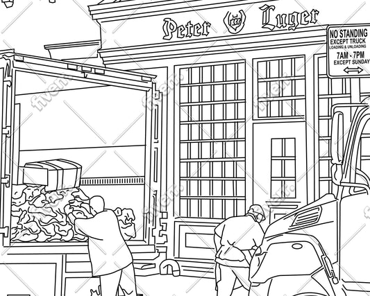 Peter Luger in Williamsburg: A New York Classic You Can Color - Local Color Shop