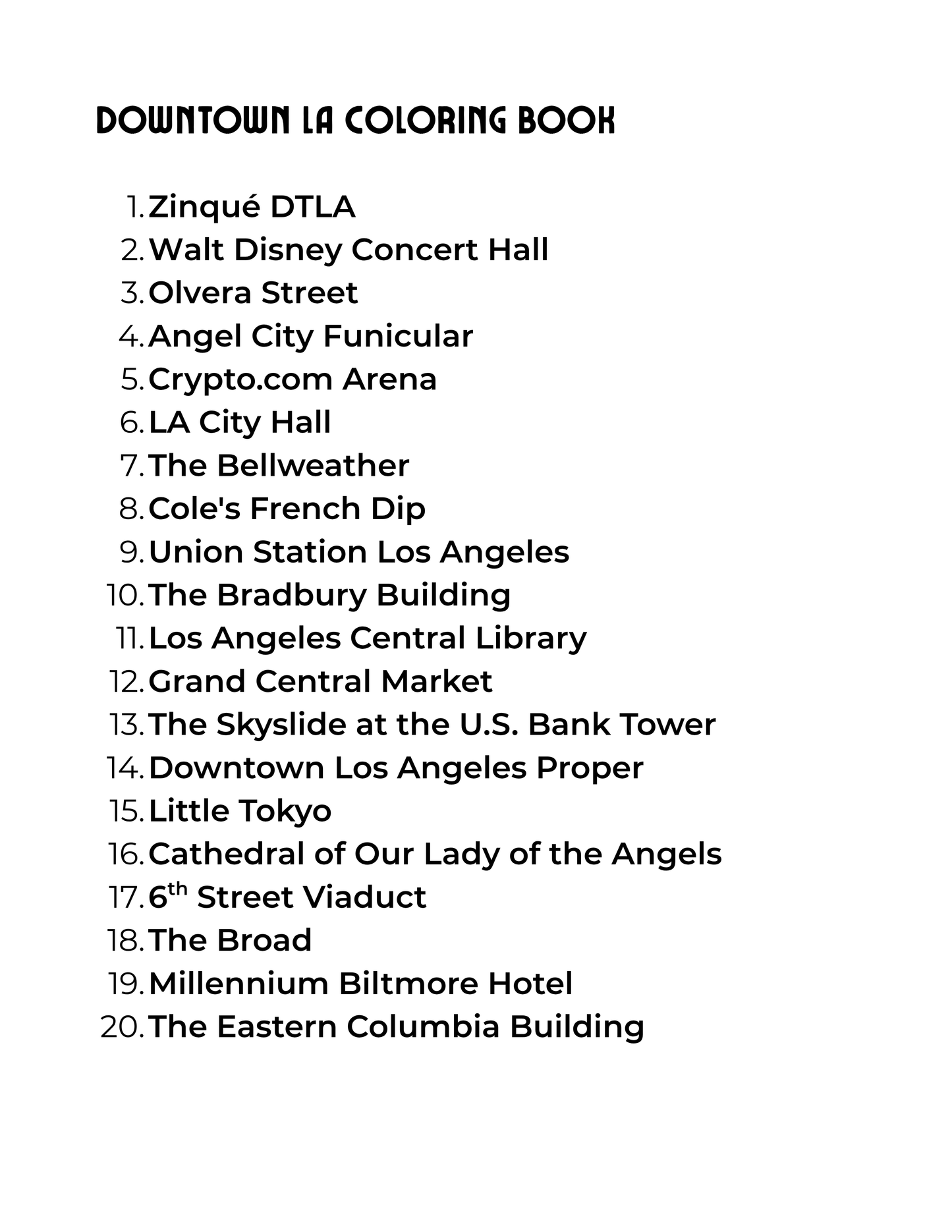 Downtown LA Coloring Book