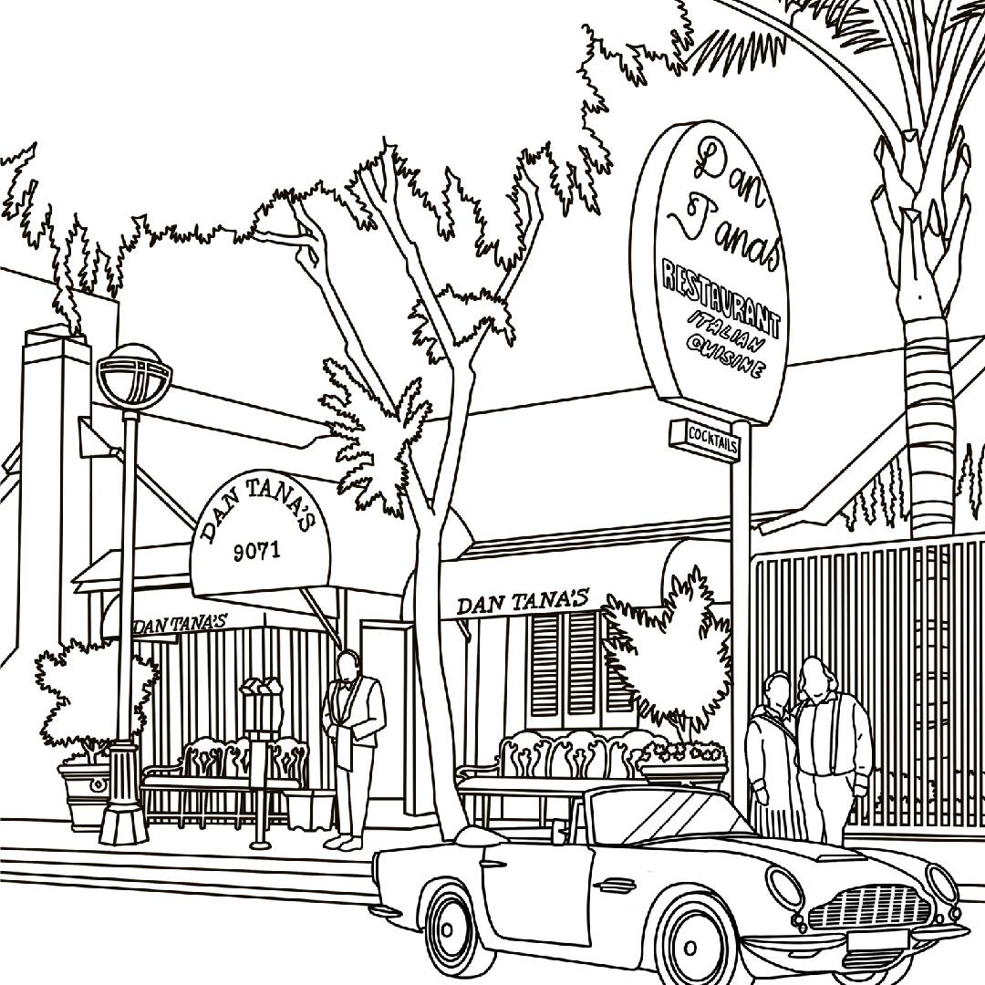 Exterior of Dan Tana's restaurant in WeHo.