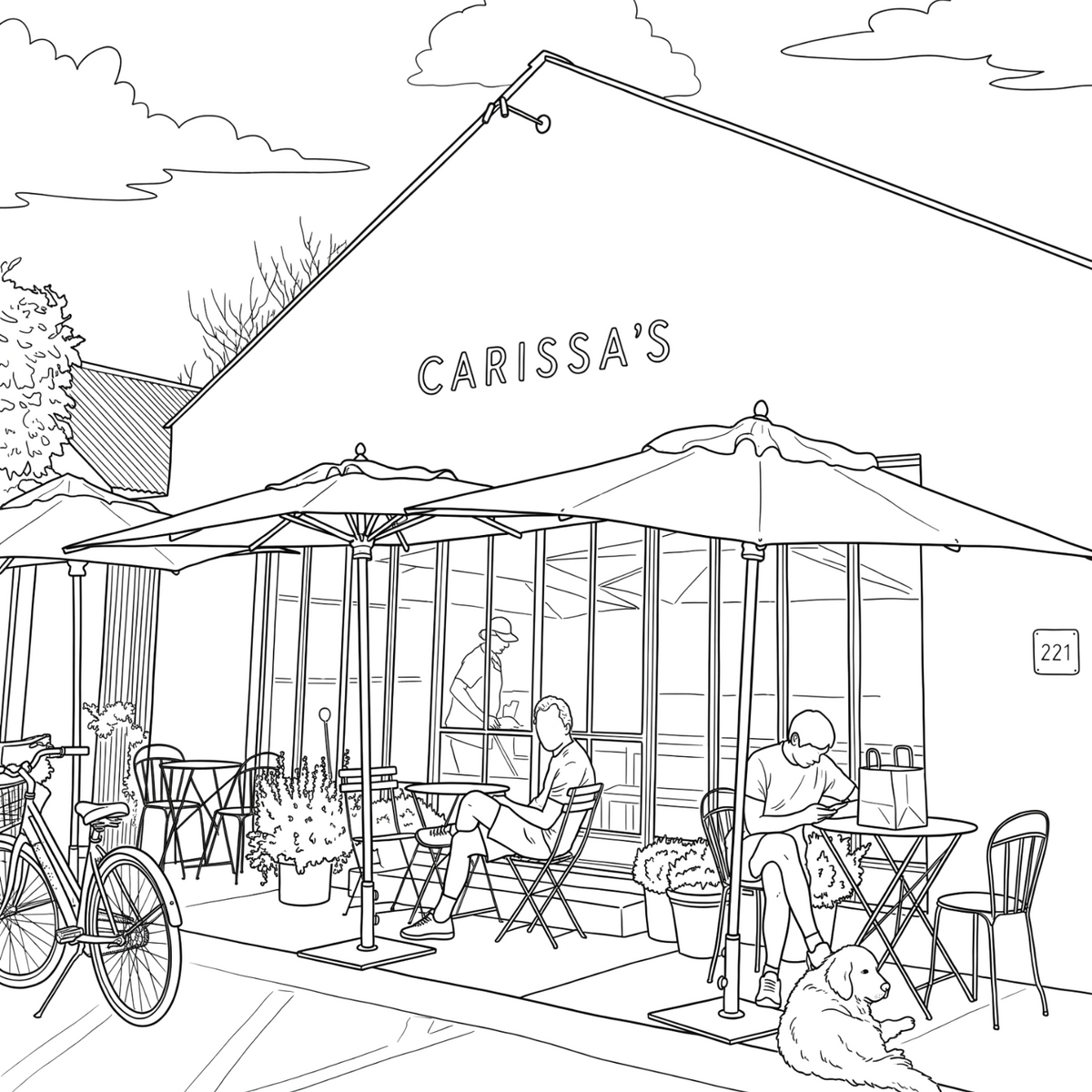 Carissa's the Bakery coloring page from the East Hampton Coloring Book