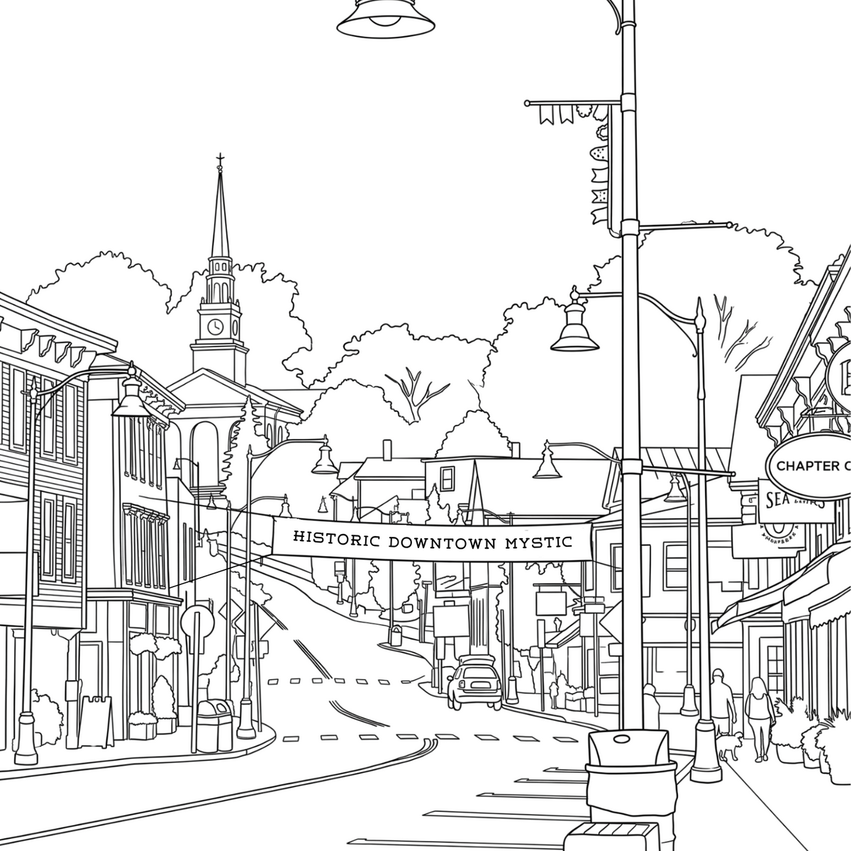 Mystic, Connecticut Coloring Book