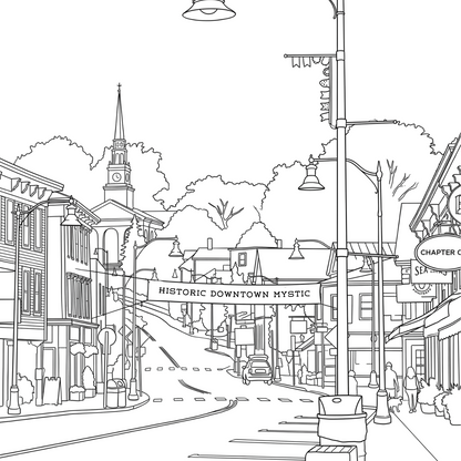 Mystic, Connecticut Coloring Book