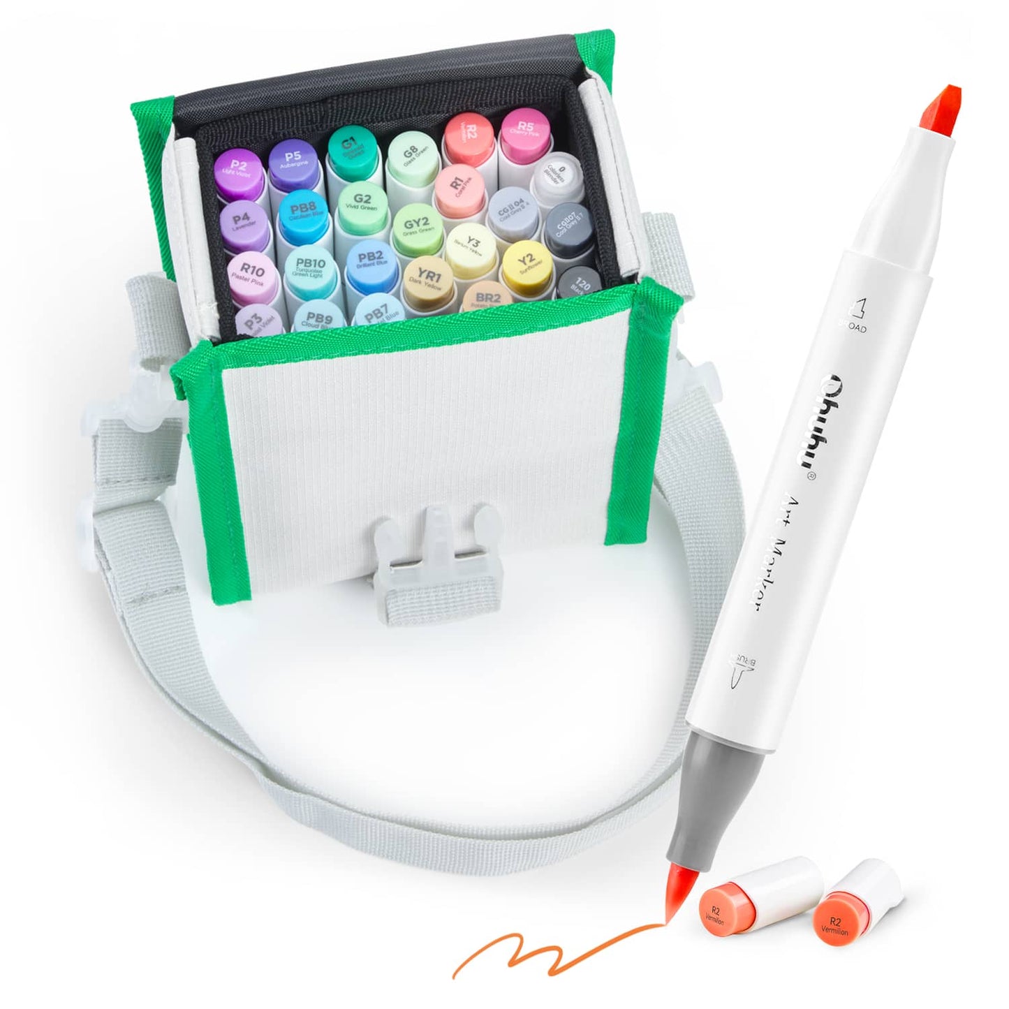 Ohuhu Honolulu Dual Tipped Alcohol Markers - 24 Colors