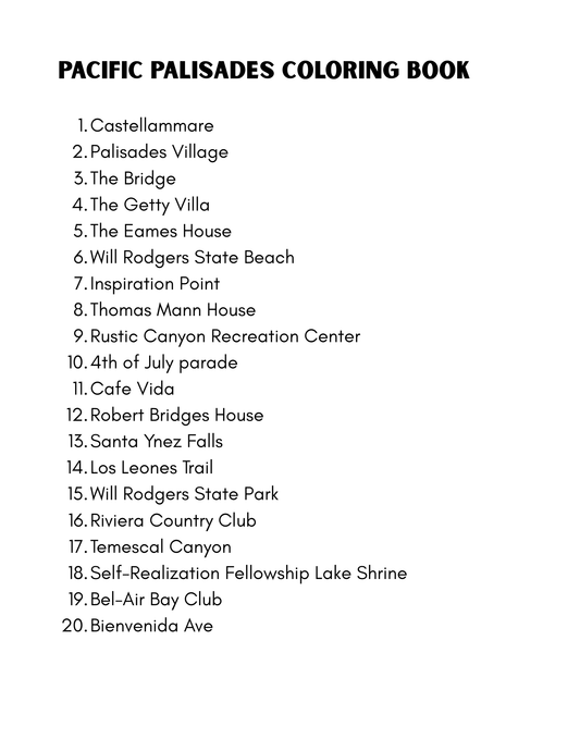 Pacific Palisades Coloring Book