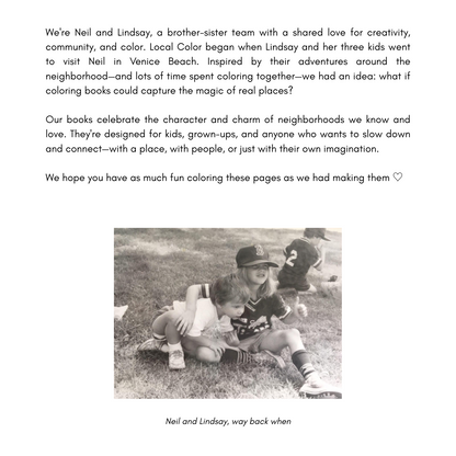 About Local Color page with the story of founders Neil and Lindsay