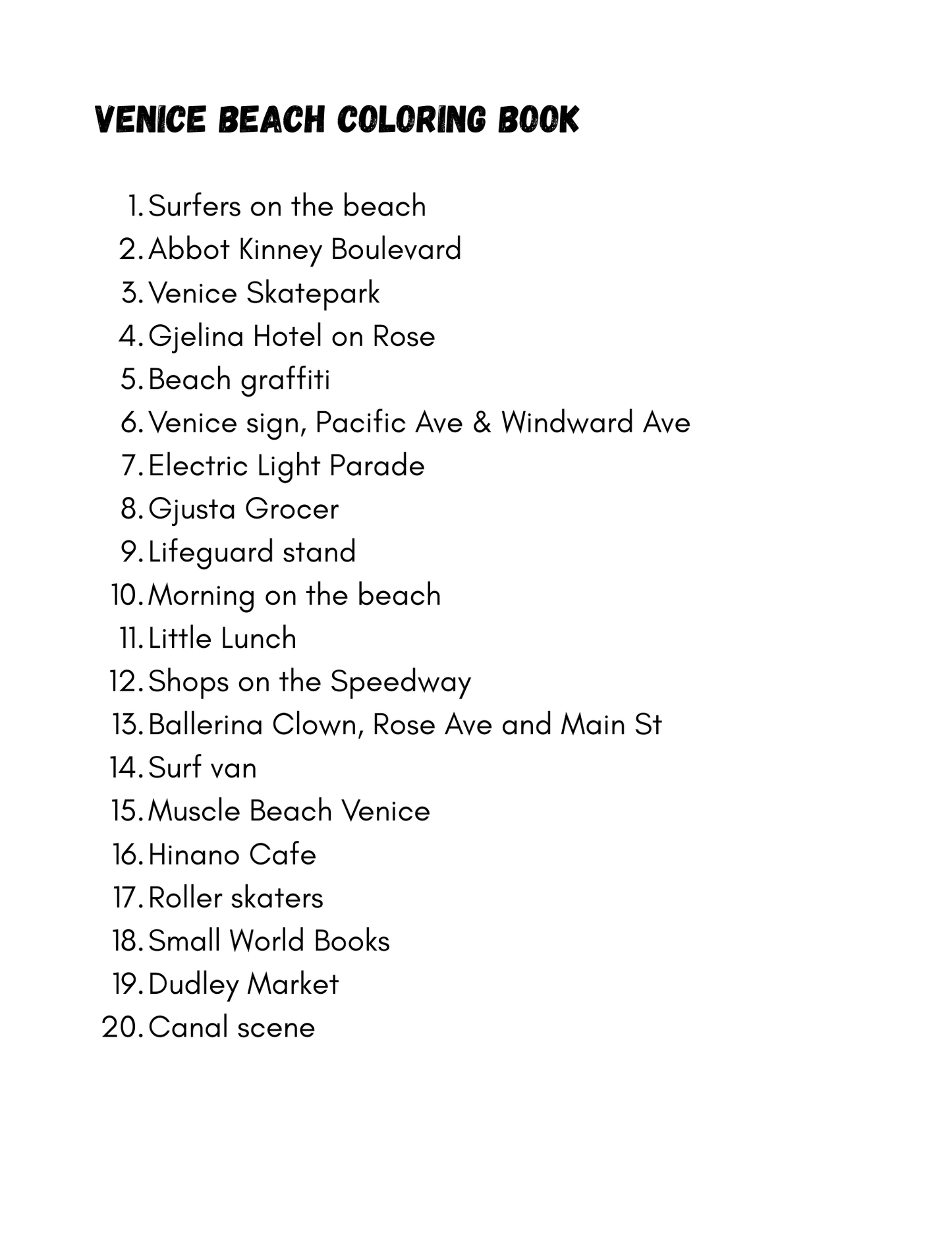 Venice Beach Coloring Book