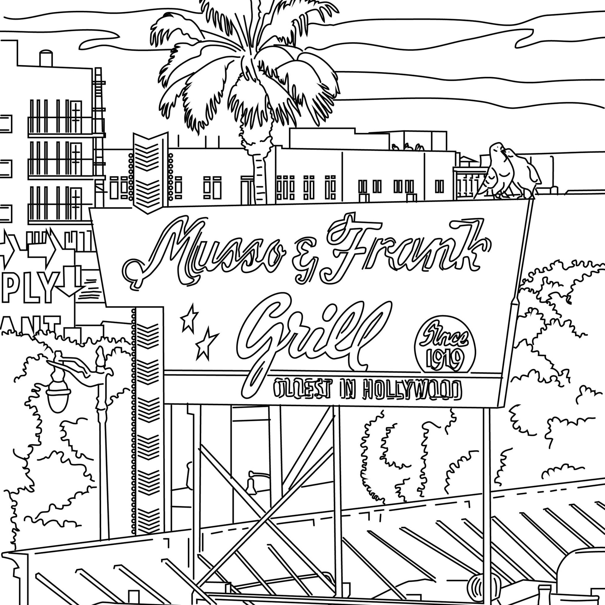 Hollywood Coloring Book - Local Color Shop - CB-HOLLYWOOD-03