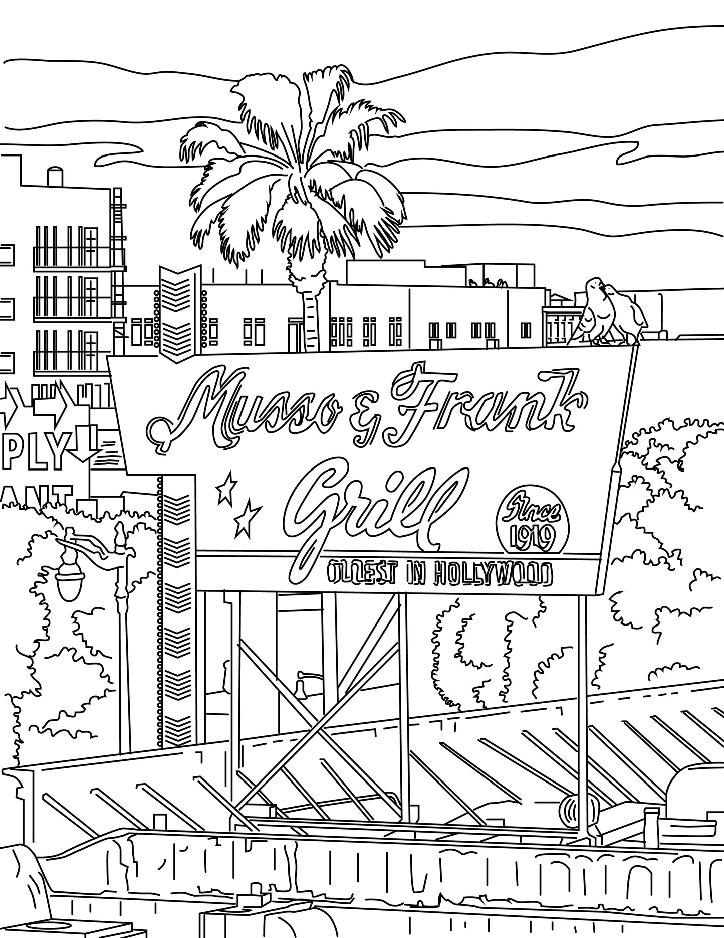 Hollywood, Los Angeles Coloring Book