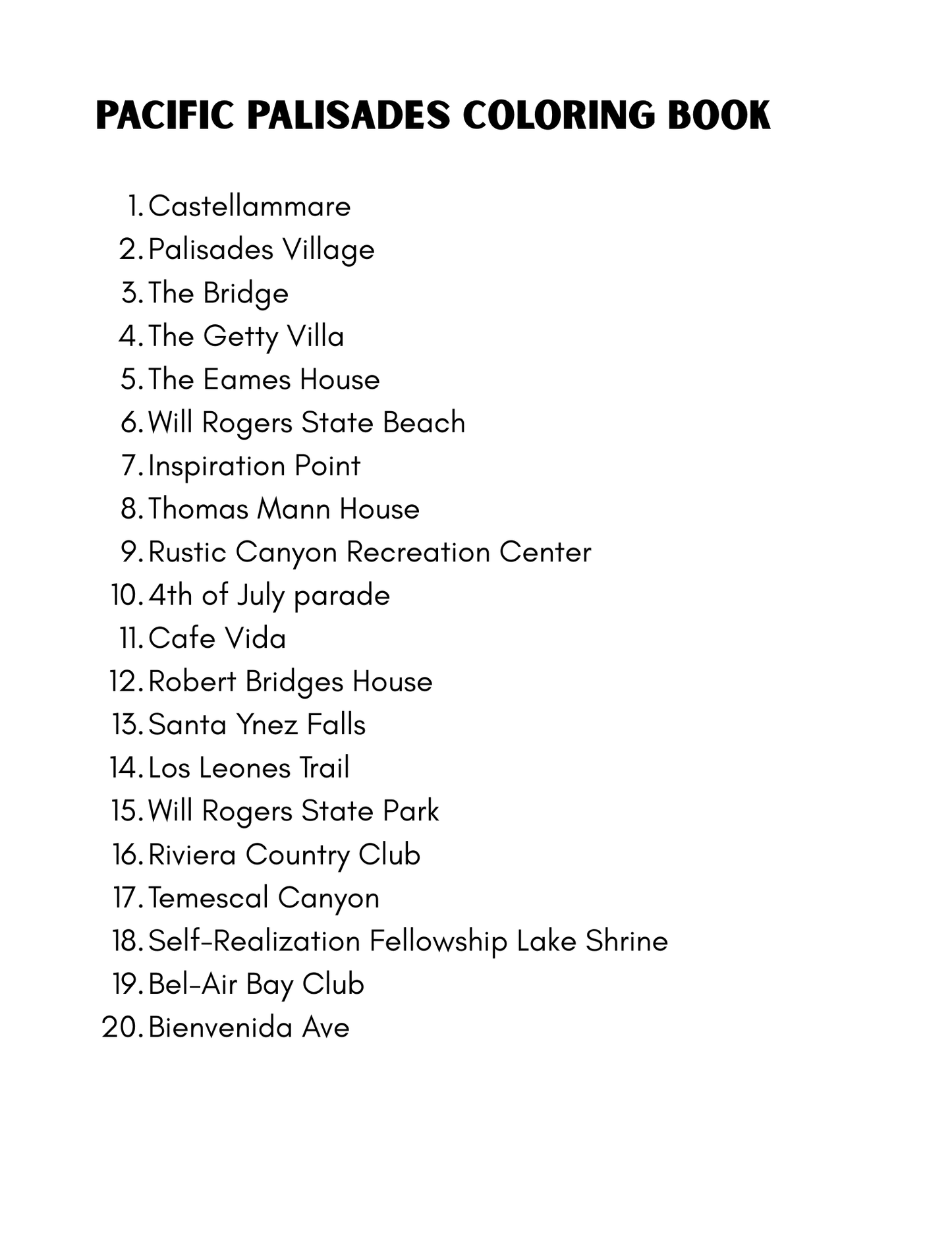 Pacific Palisades Coloring Book - Local Color Shop - CB-PALISADES-11
