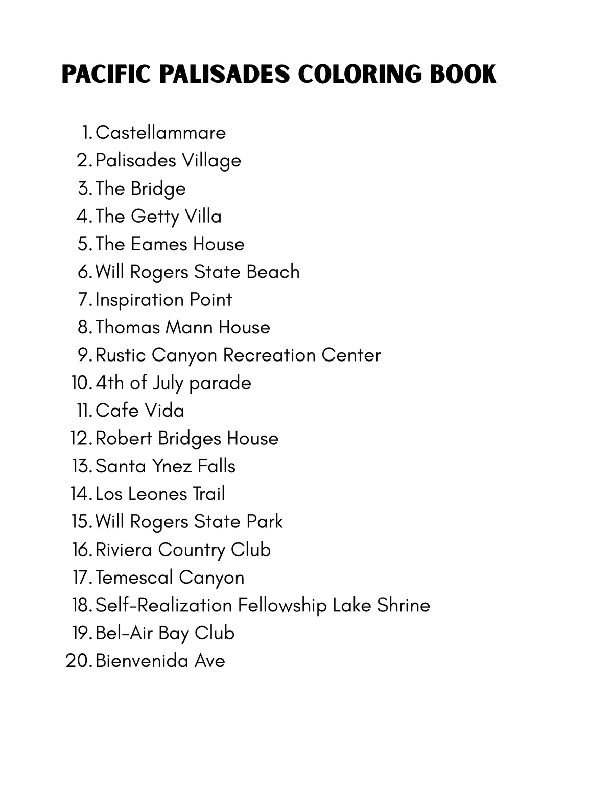Pacific Palisades Coloring Book - Local Color Shop - CB-PALISADES-11