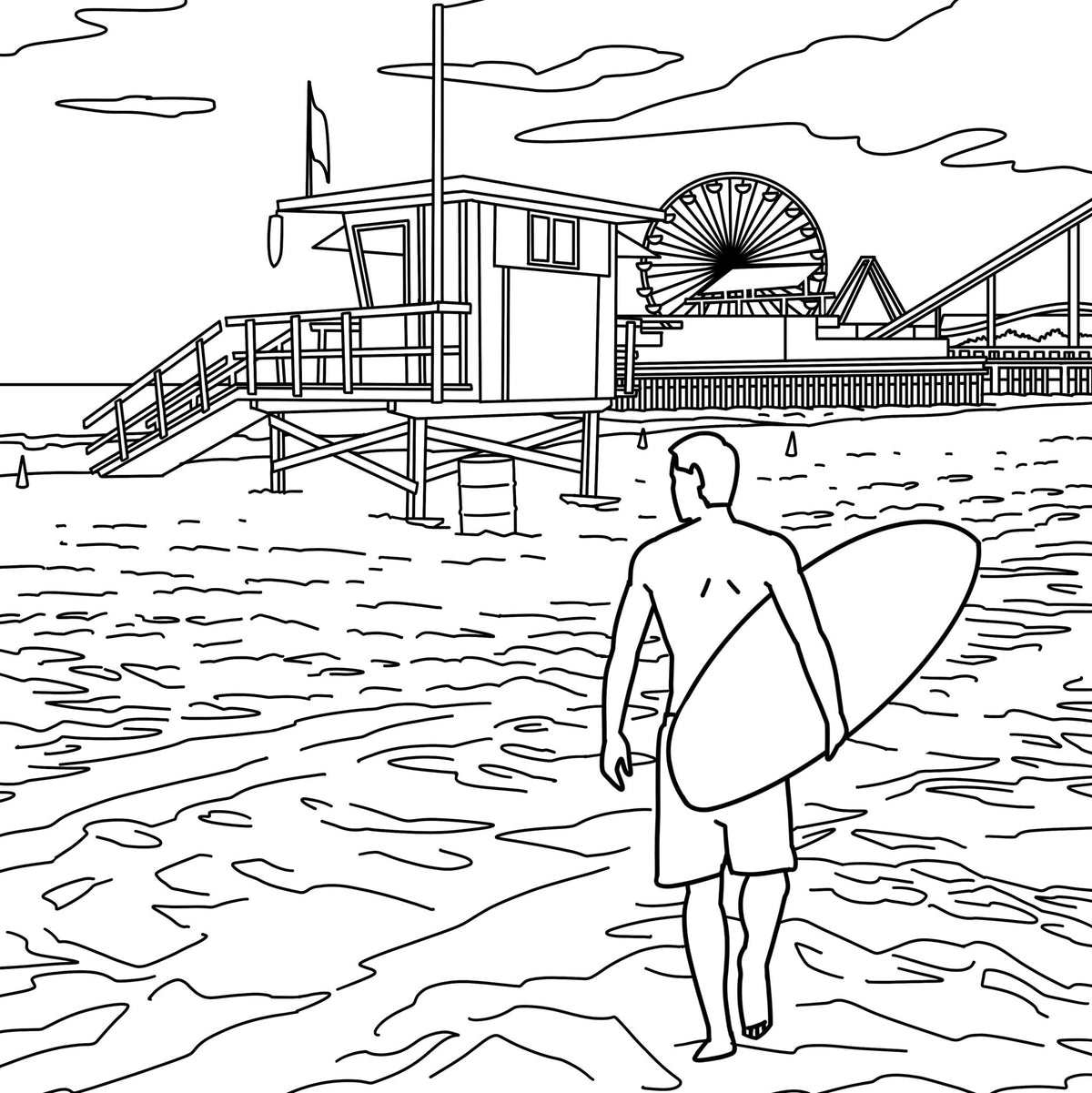 Santa Monica Beach Coloring Book - Local Color Shop - CB-SANTAMONICA-02