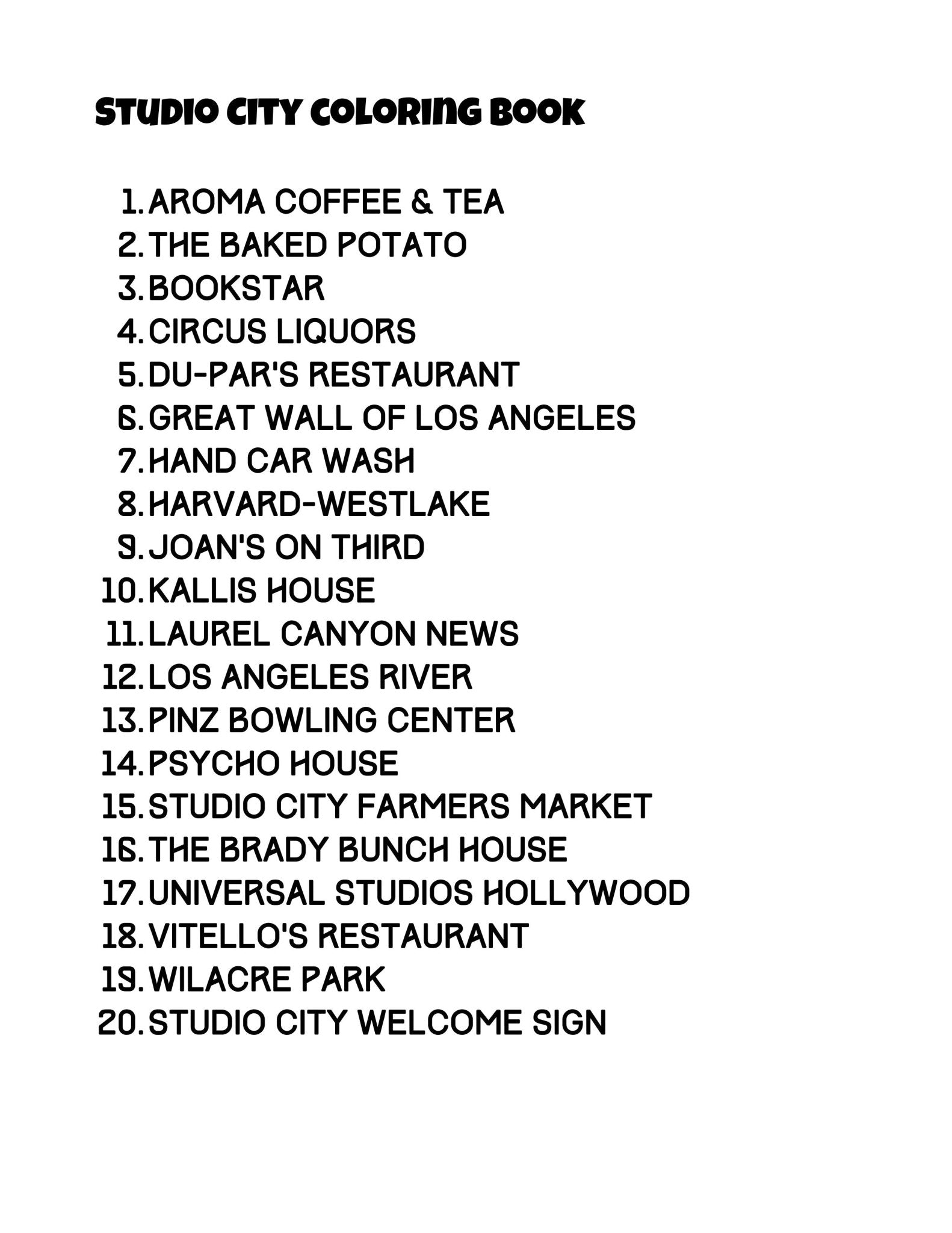 Studio City Coloring Book - Local Color Shop - 